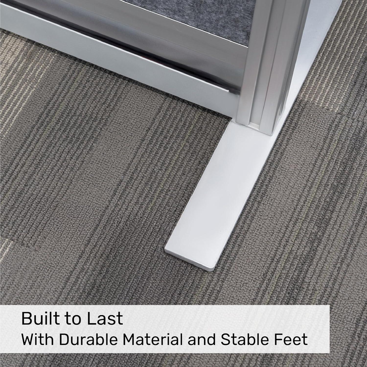 Stand Up Desk Store ReFocus Modular and Expandable Office Partition Wall System (53" W x 48" H Freestanding / Starter Divider Wall)