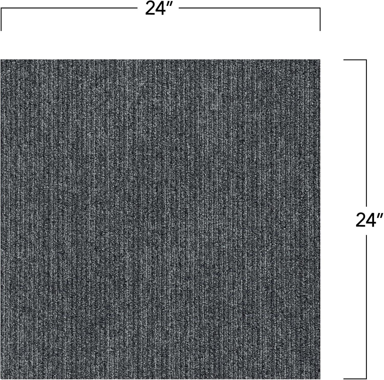 Elite 24" x 24" Dark Gray Nylon Loop Carpet Tile