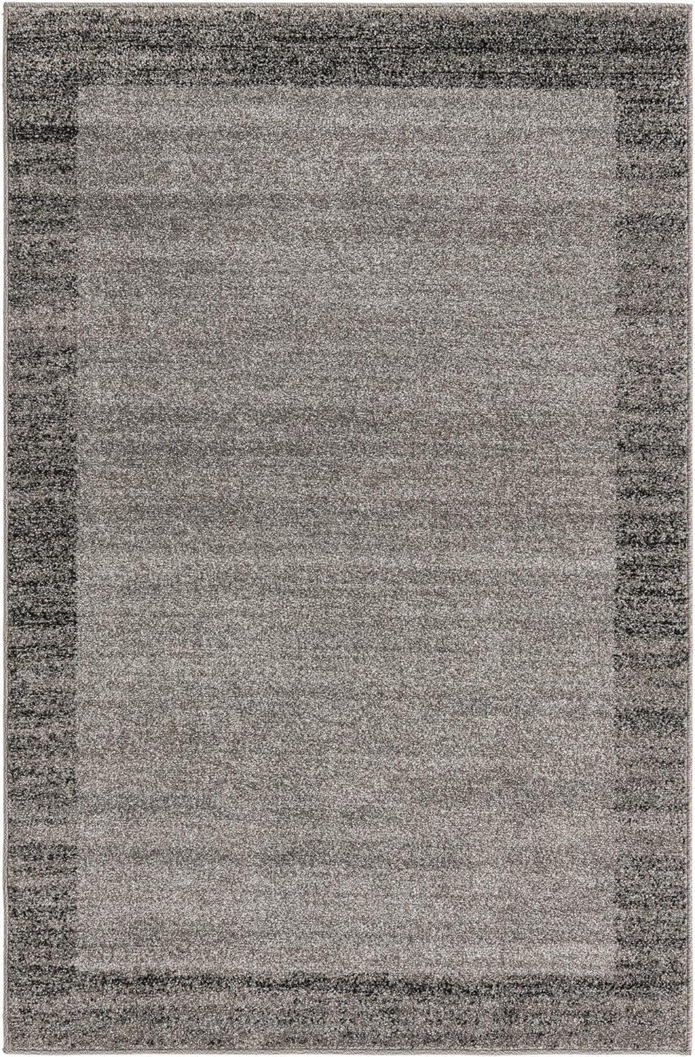 Unique Loom Del Mar Collection Area Rug - Abigail (4' x 6' Rectangle Light Gray/Black)