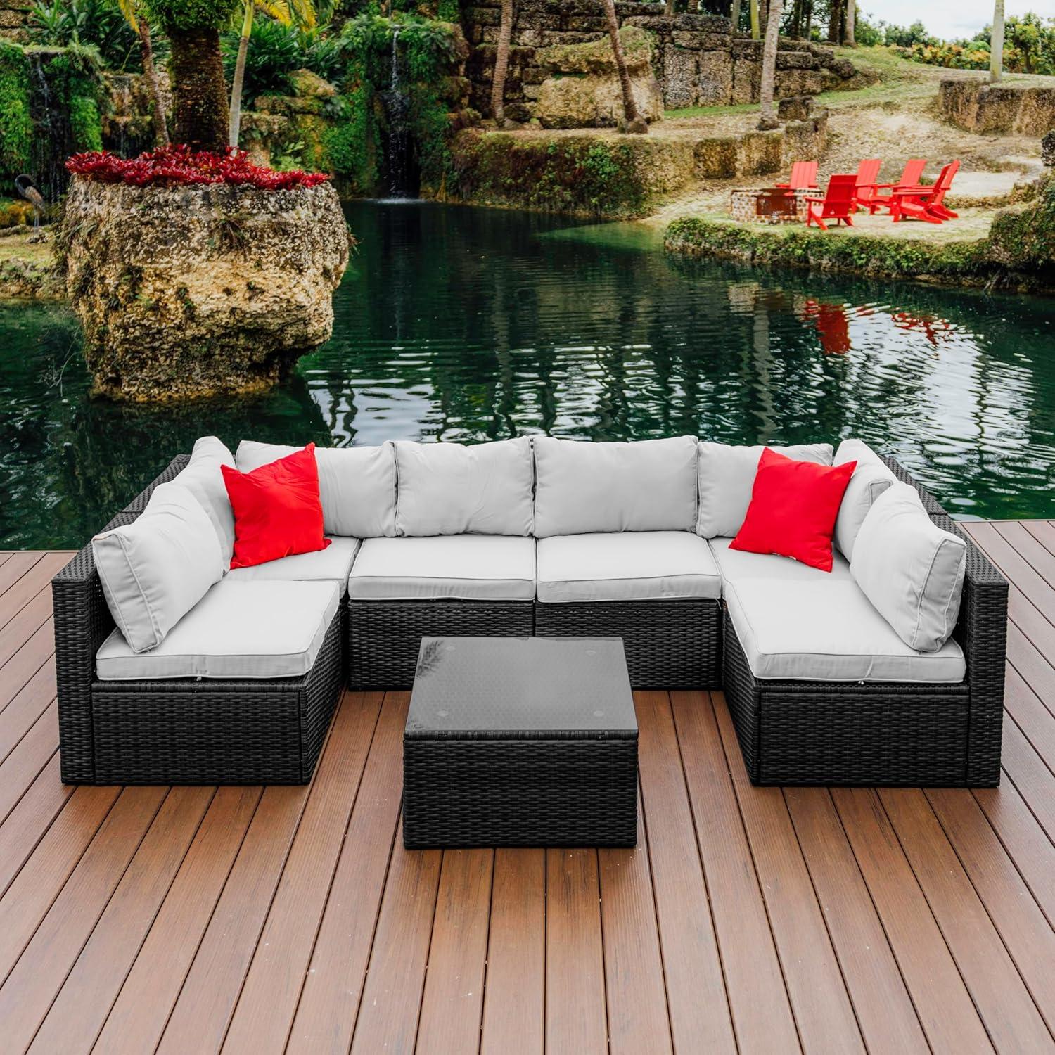 Slunce 6 - Person Outdoor Seating Group with Cushions