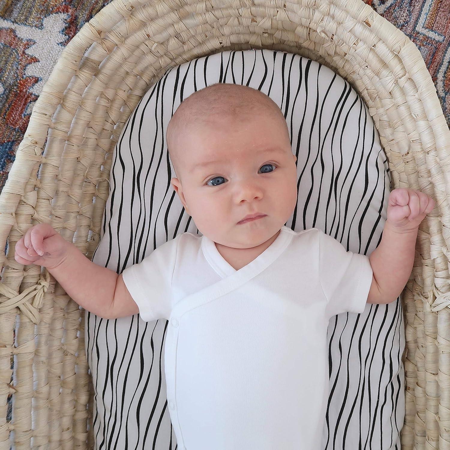 Ely's & Co. Baby Fitted Bassinet Sheet  100% Combed Jersey Cotton Pink for Baby Girl 2 Pack