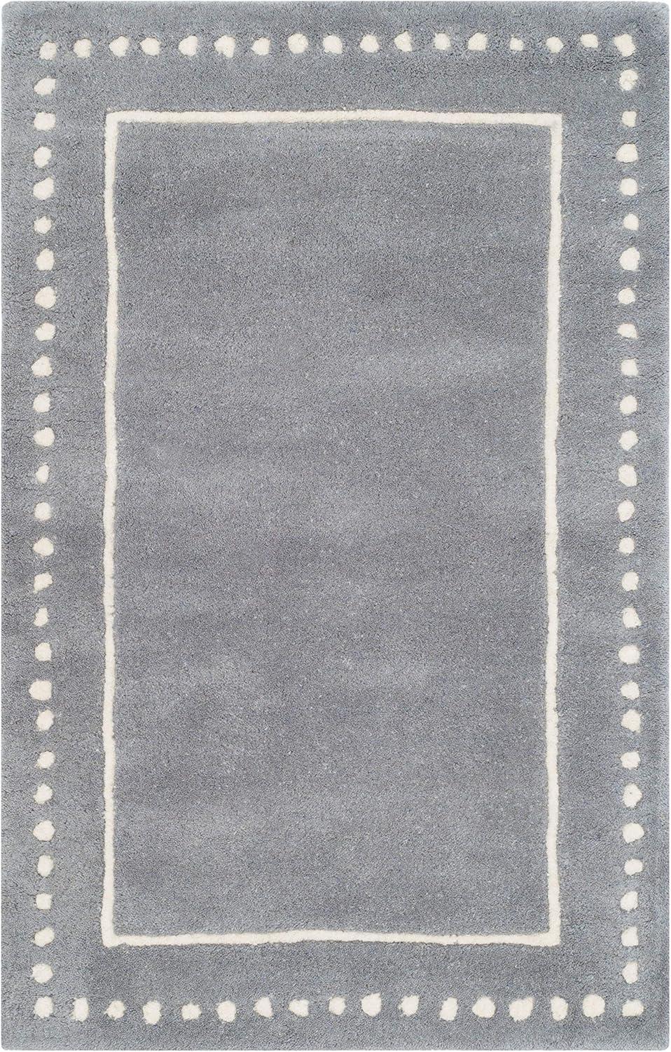 Ivory and Silver Hand-Tufted Wool Accent Rug 2' x 3'