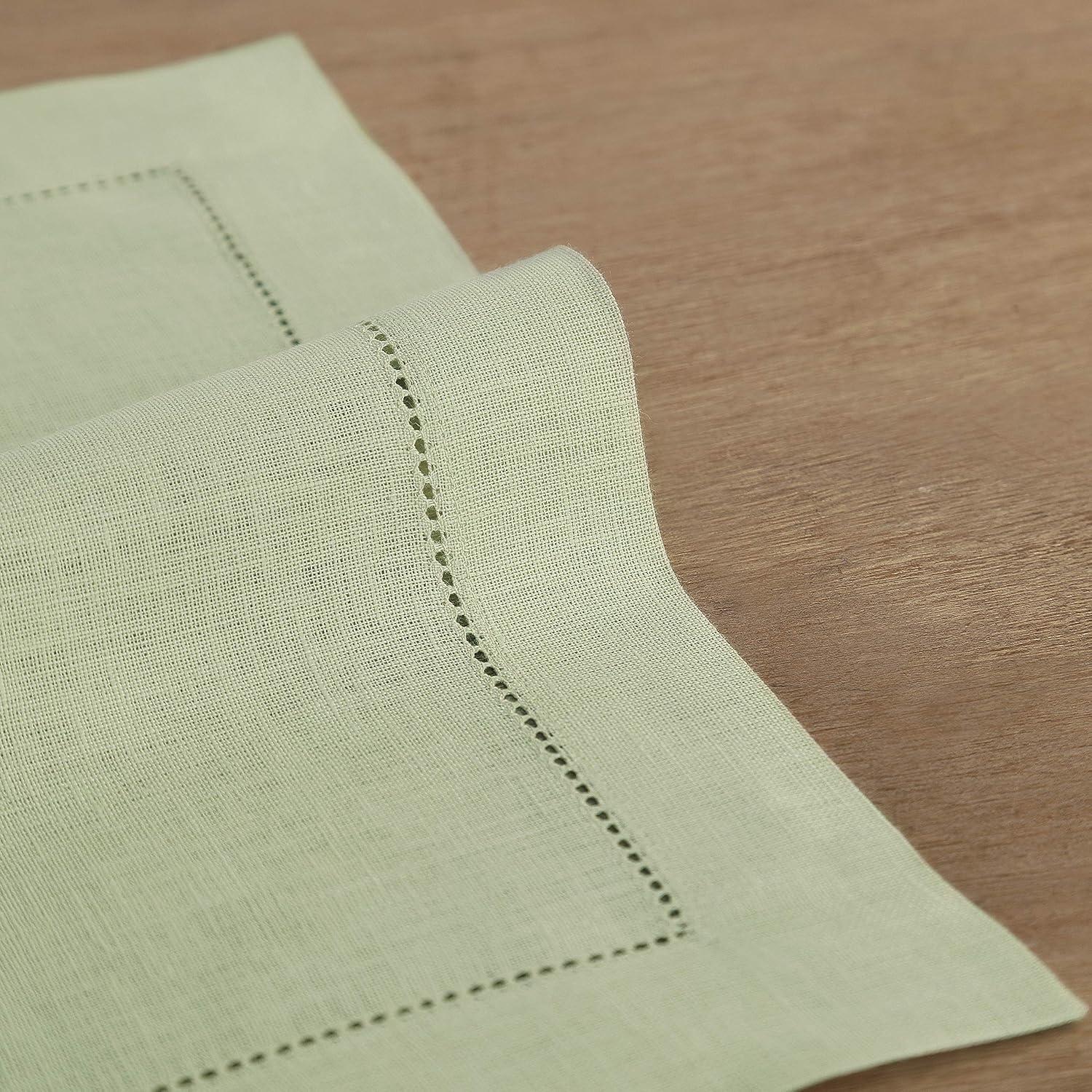 Solino Home 100% Pure Linen Hemstitch Placemats - Classic Hemstitch (Set of 4)