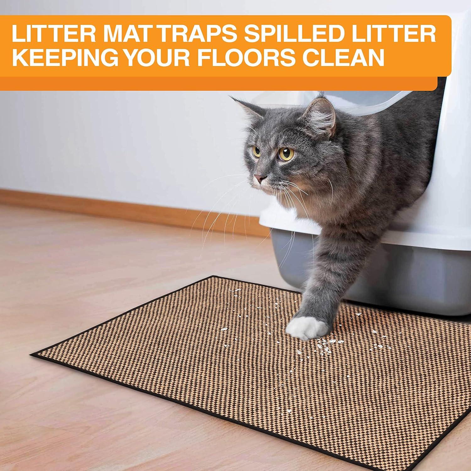 Neater Pets Jute Litter Trapping Mat, Checkered, 24" x 36"