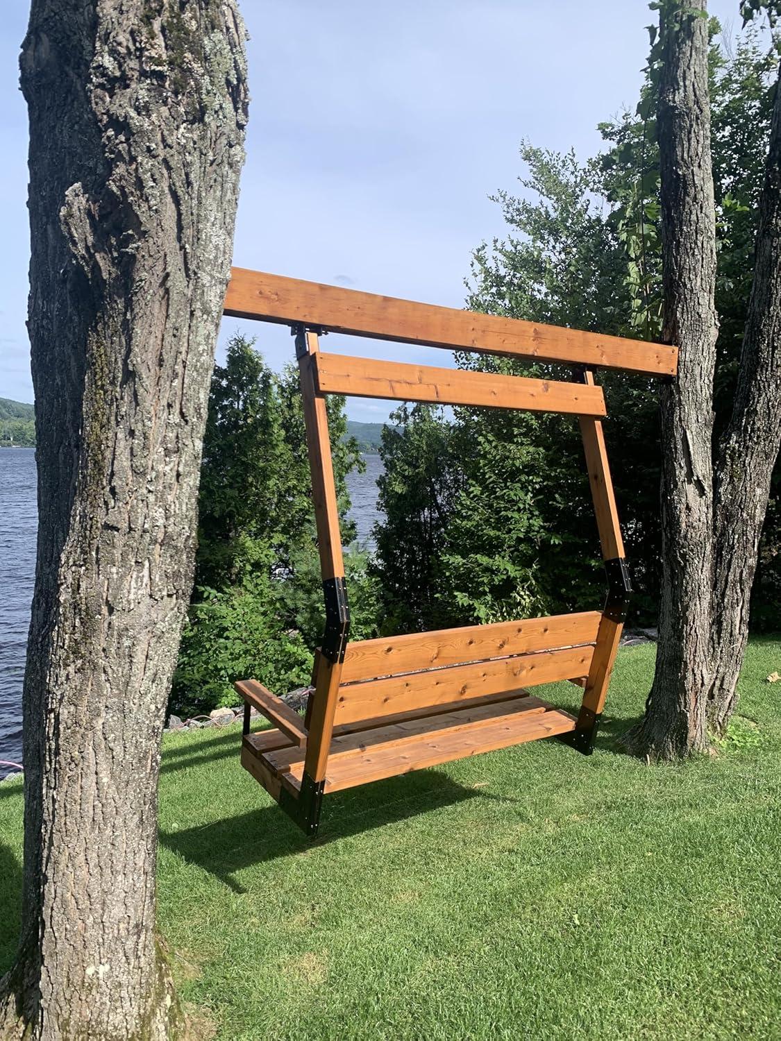 Pylex Swing Brackets for Chair, Outdoor Patio Swings, Wooden Porch Bench, Heavy-Duty Steel DIY Kit - 500 lbs - Steel Bracket Only