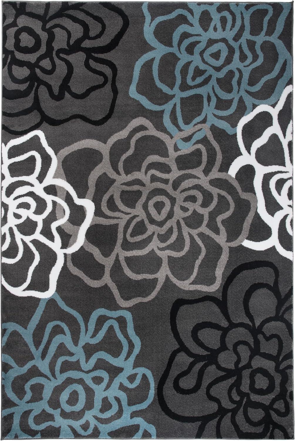 World Rug Gallery Contemporary Modern Floral Flowers Area Rug