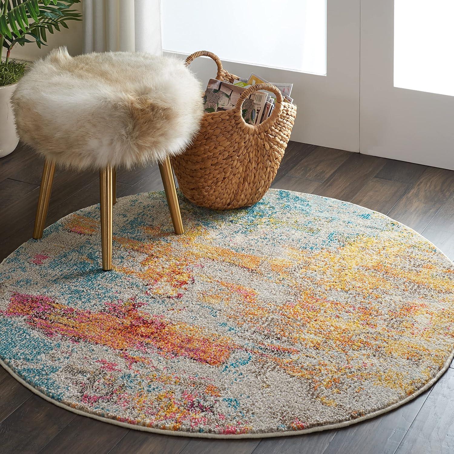 Nourison Celestial CES02 Sealife Area Rug 4' x ROUND
