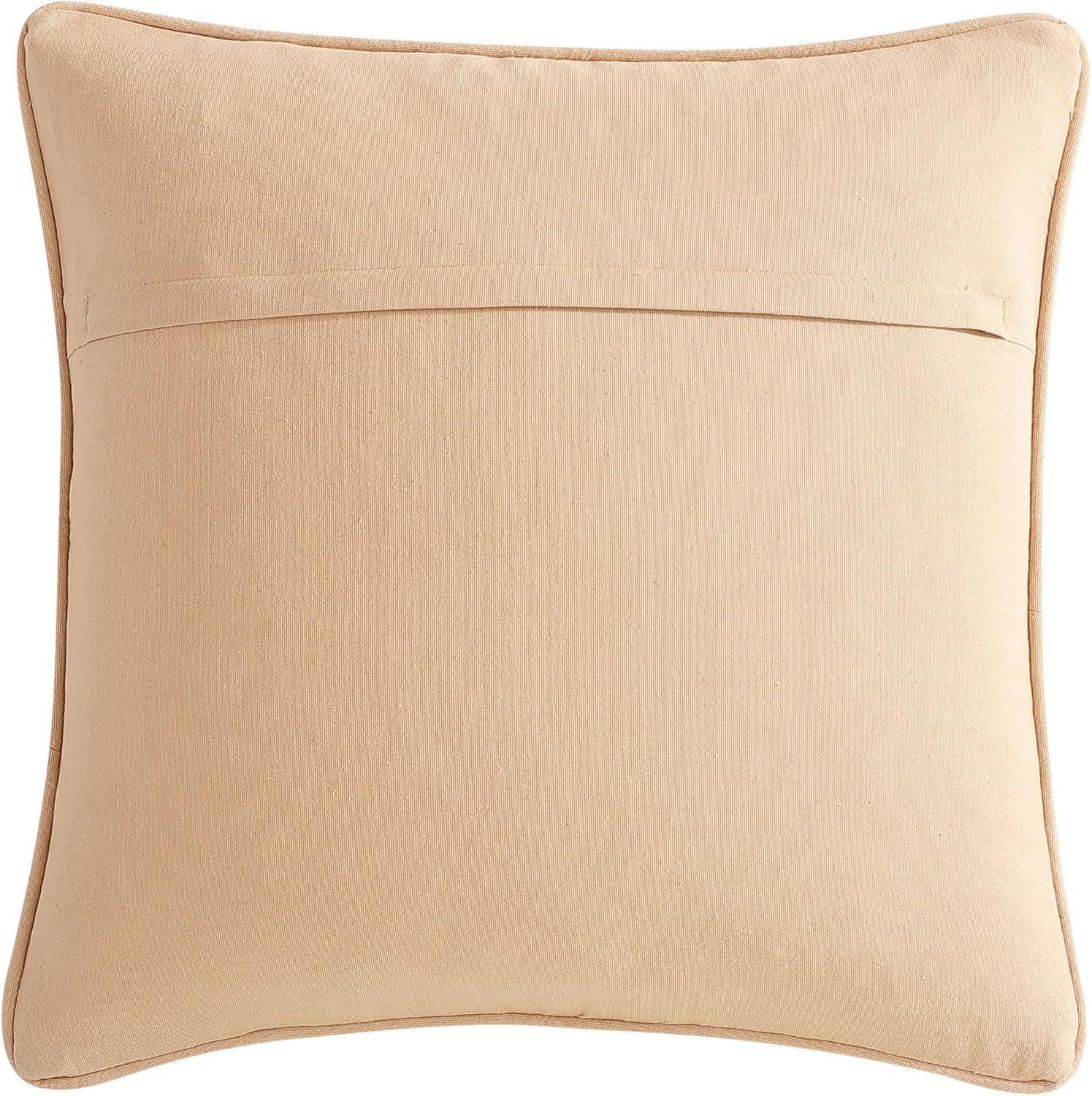 Boho Living Jada Premium Woven Design, Living Room Décor, Decorative Throw, (1) 18" x 18" Pillow Cover with Insert, Beige