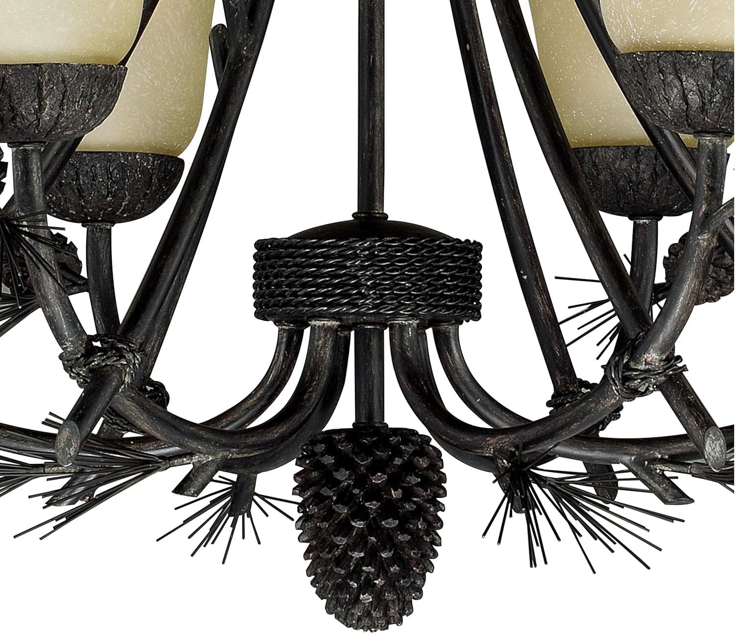 Vaxcel Sierra 6 - Light Chandelier in  Black Walnut
