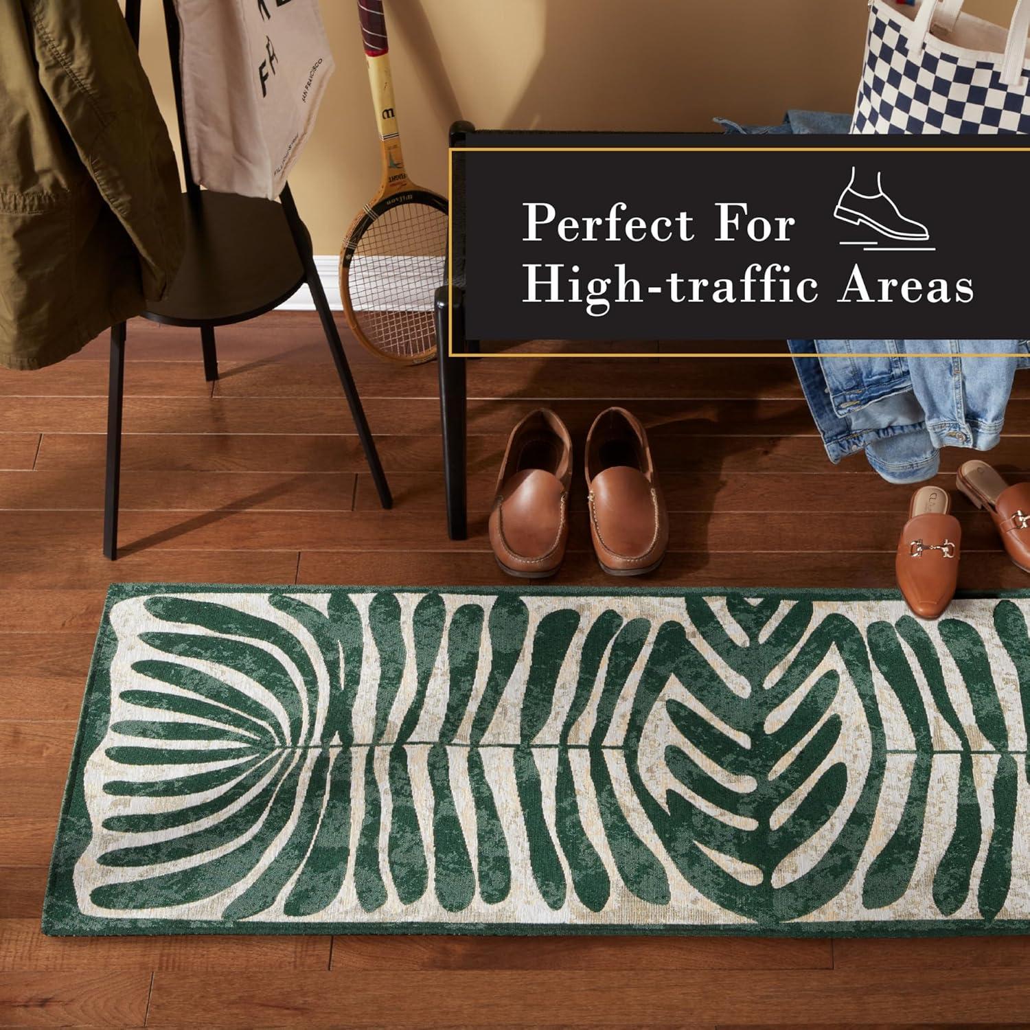 Town & Country Living TOWN & COUNTRY Luxe Livie Matisse Cutout Everwash Non-Slip Backing Washable Multi-Use Kitchen Mat