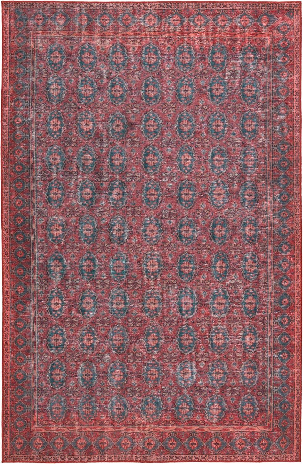 Kate Lester + Jaipur Living Machine Washable Kalinar Power Loom Performance Dark Red/Blue Rug & Reviews | Wayfair