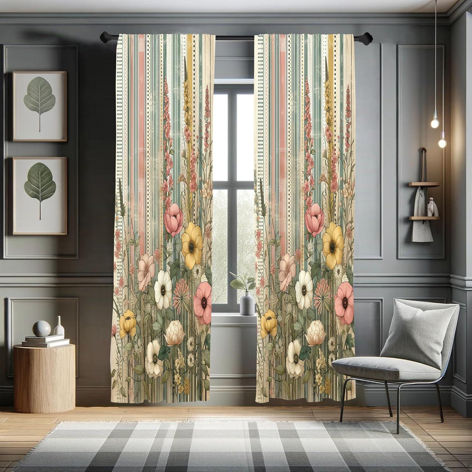 Microfiber Semi Sheer Curtain Pair