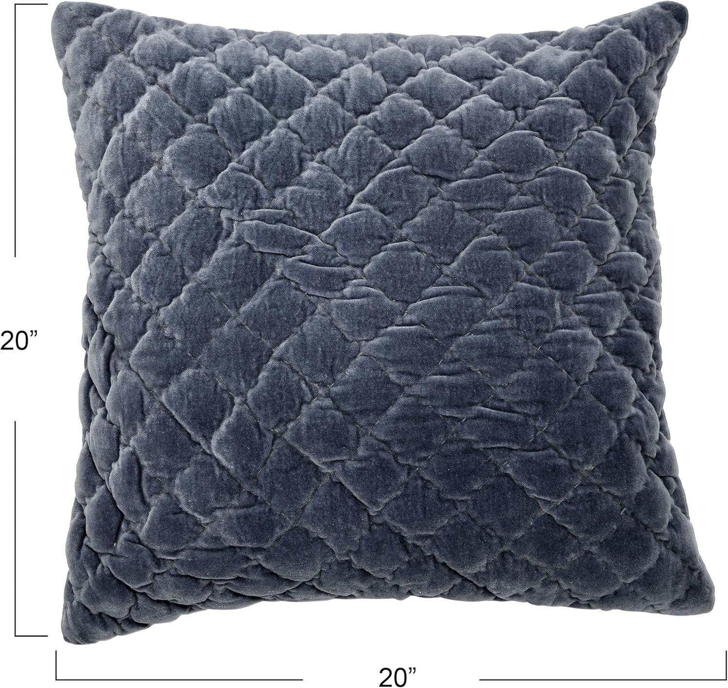 Creative Co-Op 20" Square Quilted Velvet Pillow Cover