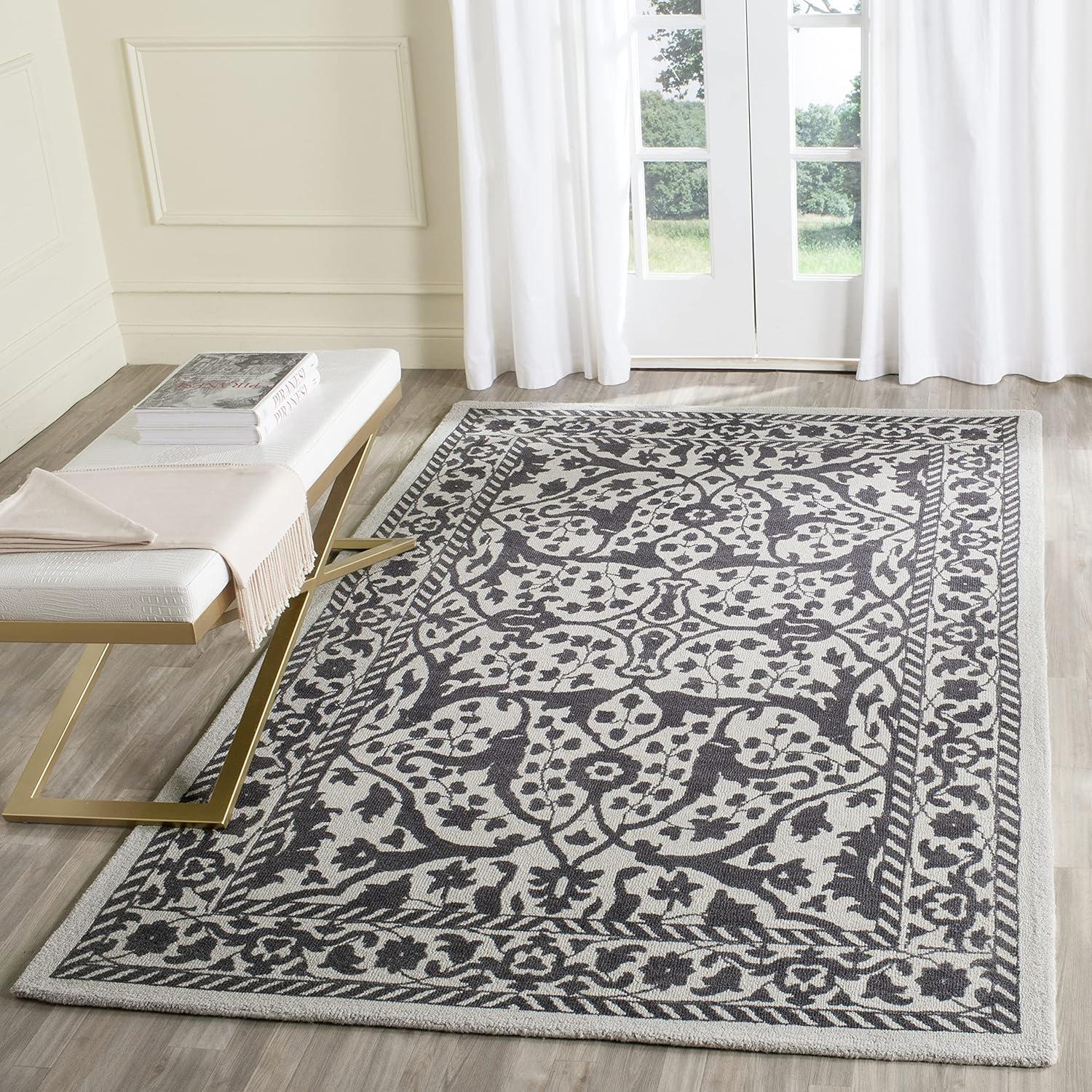 Restoration Vintage RVT102 Hand Tufted Indoor Area Rug - Silver/Grey - 4'x6' - Safavieh.