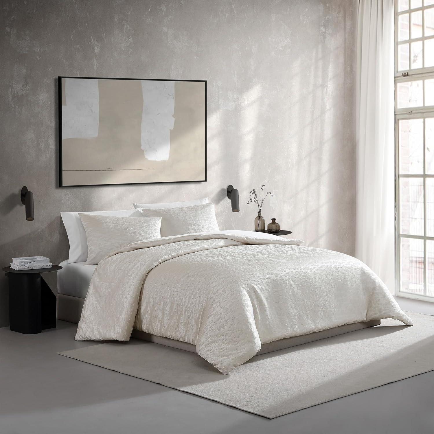 Vera Wang Illusion Ivory Duvet Cover Set