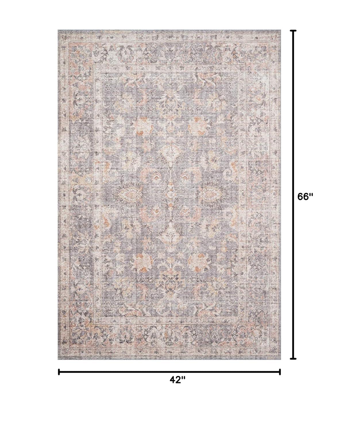 Roze Rug - Grey and Apricot / 3'6" x 5'6"