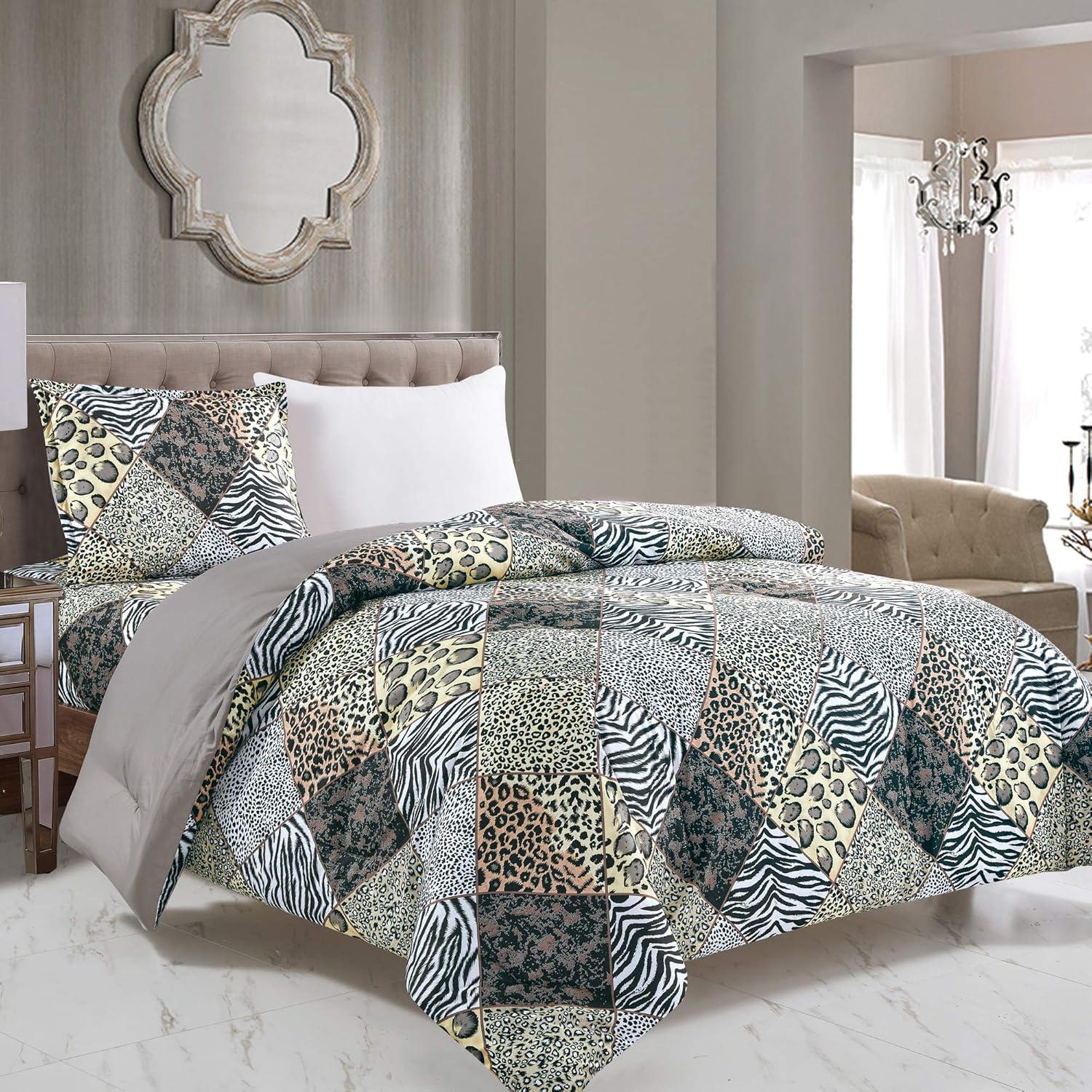 Box Stitch Animal Print Comforter Set