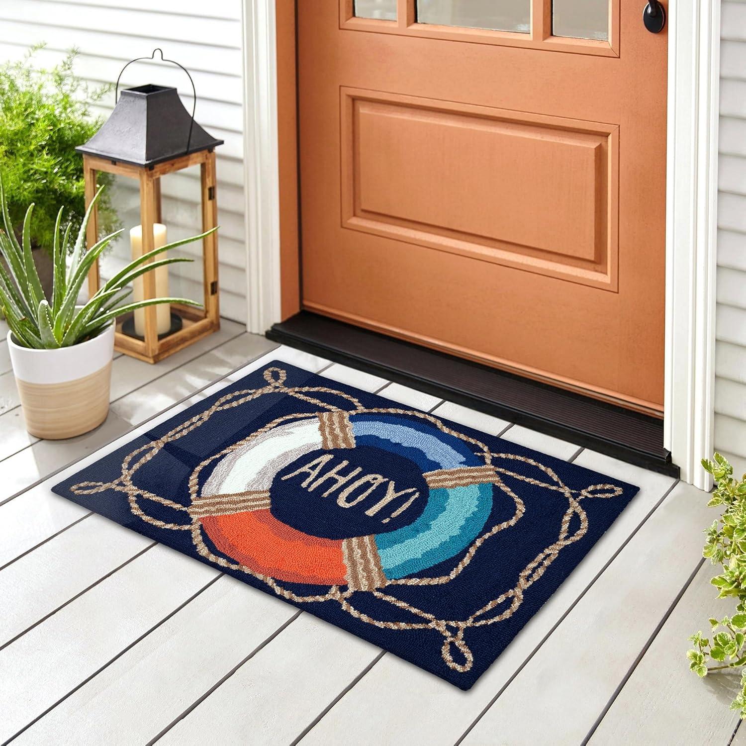 Liora Manne Frontporch Anchor Indoor/Outdoor Rug Navy 2' x 3'