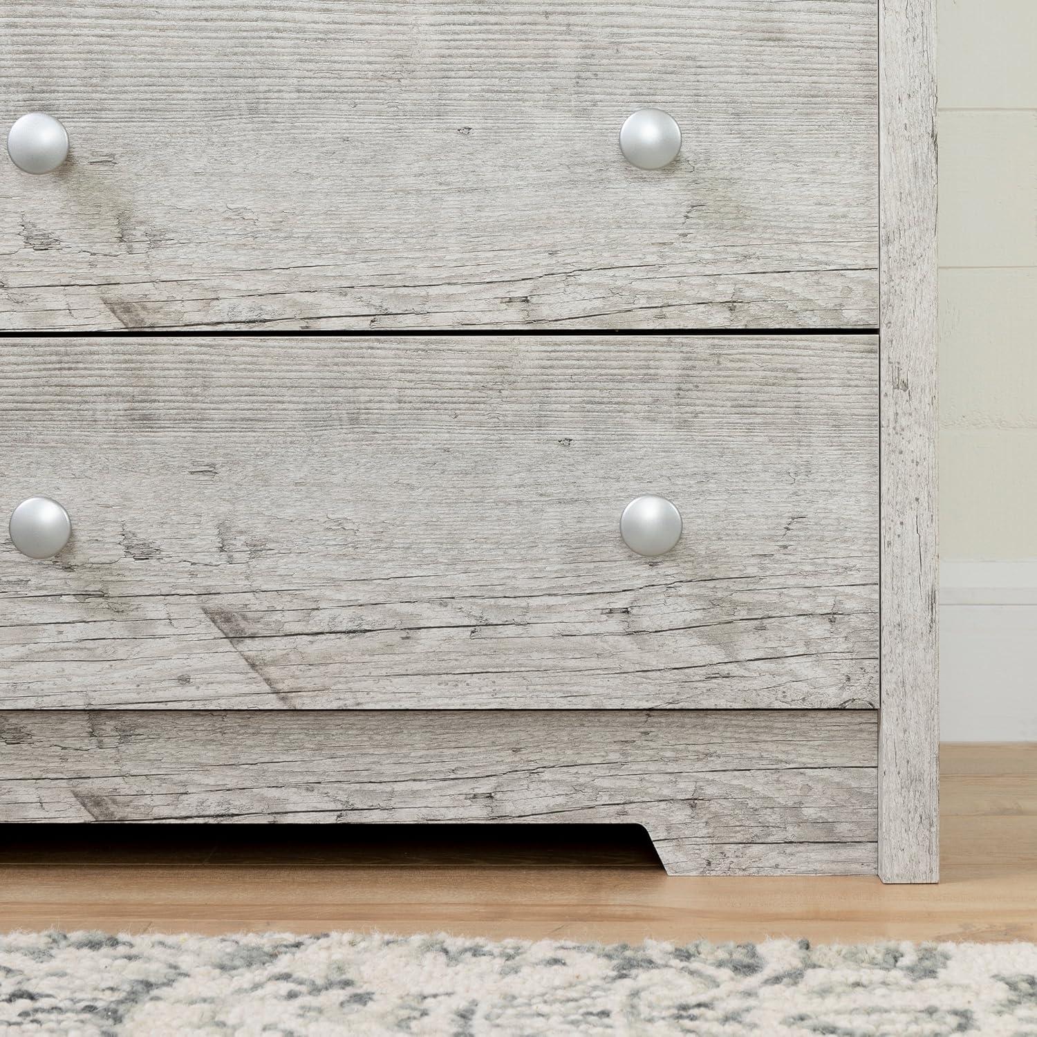 4 Drawer Aviron Chest Seaside Pine - South Shore: Nautical Style, Metal Knobs, Rope Handle, Laminated Particle Board