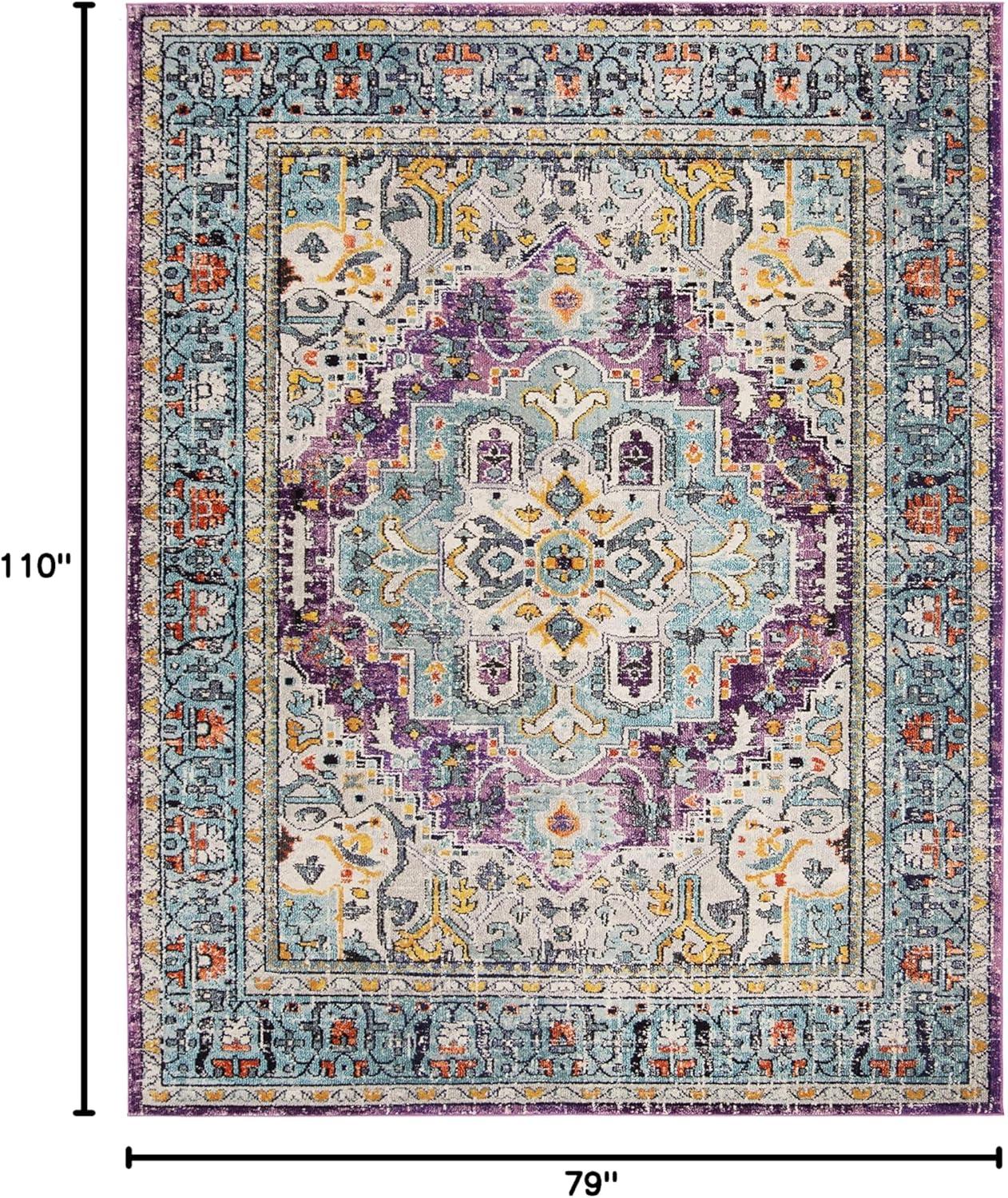 Monaco MNC251 Power Loomed Indoor Area Rug - Violet/Light Blue - 6'7"x9'2" - Safavieh.