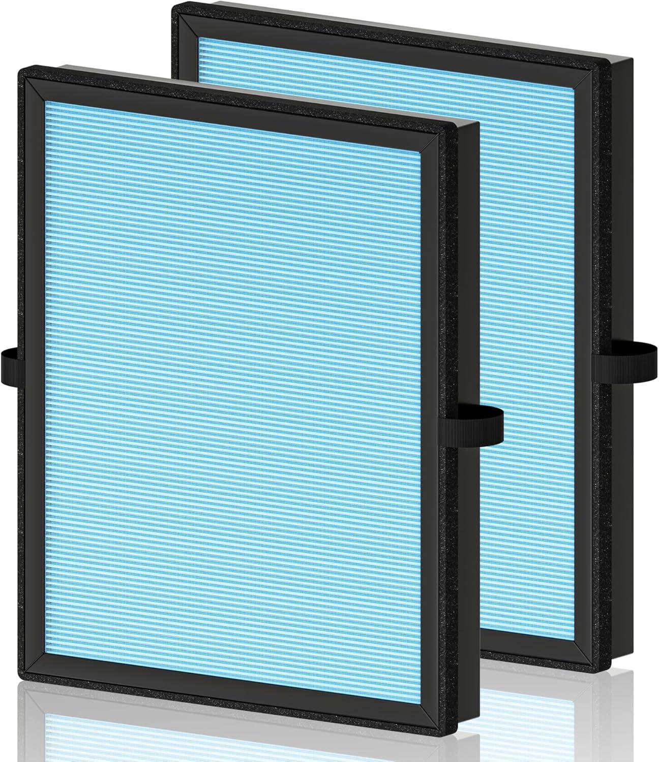 MK04 Replacement Filter, 2 Pack Compatible with MK04 MG04JH Air Purifier, Air Filter H13 True HEPA Filter for Dust, Pet Dander, Smoke for Bedroom, Home, Office (Green)