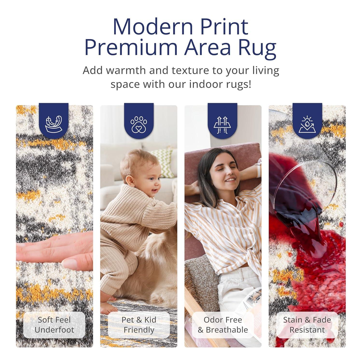 Abani Laguna 7'9"W x 10' 2"D LAG110B Alfombra Gris Moderna