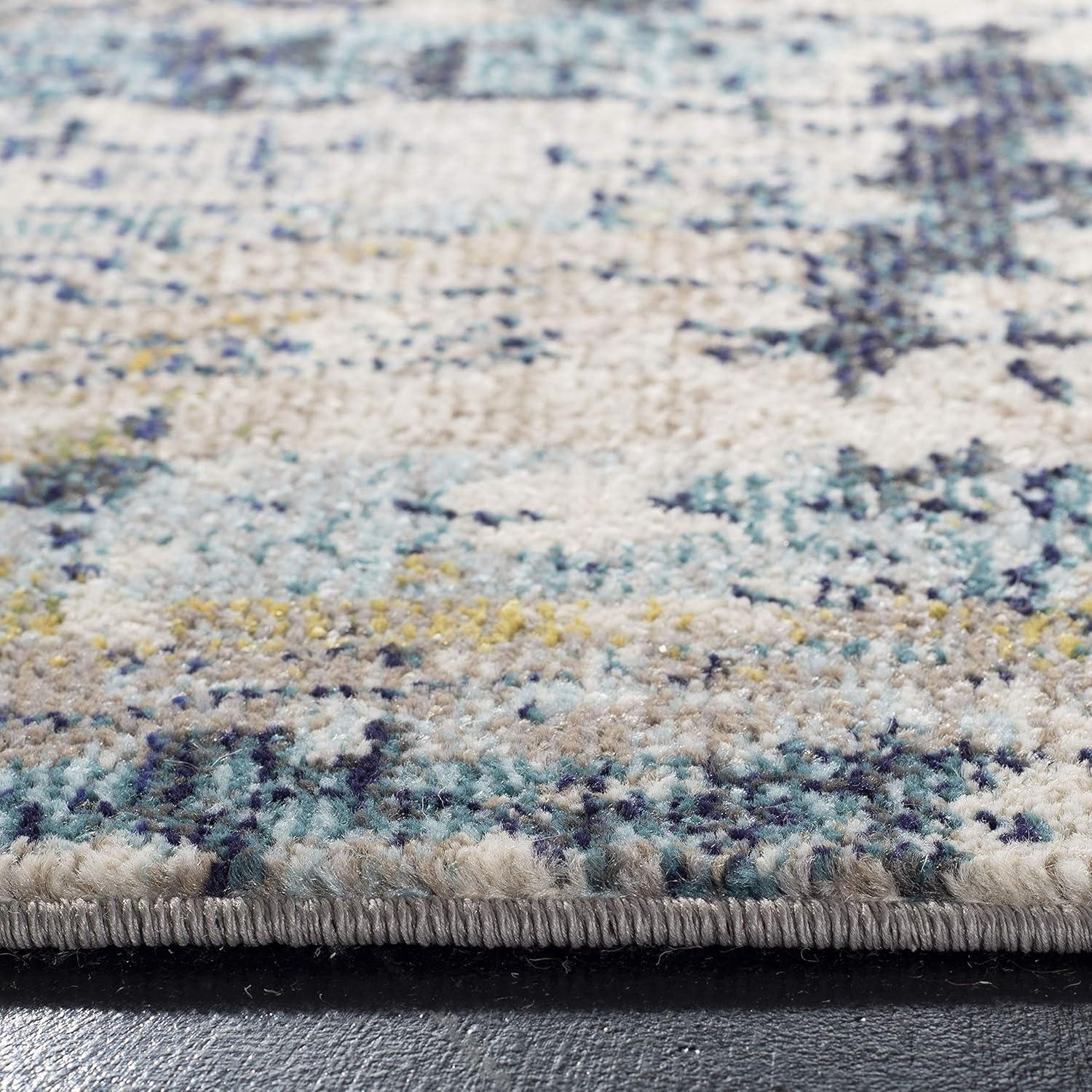 Madison MAD469 Power Loomed Indoor Runner Rug - Cream/Blue - 2'2"x6' - Safavieh
