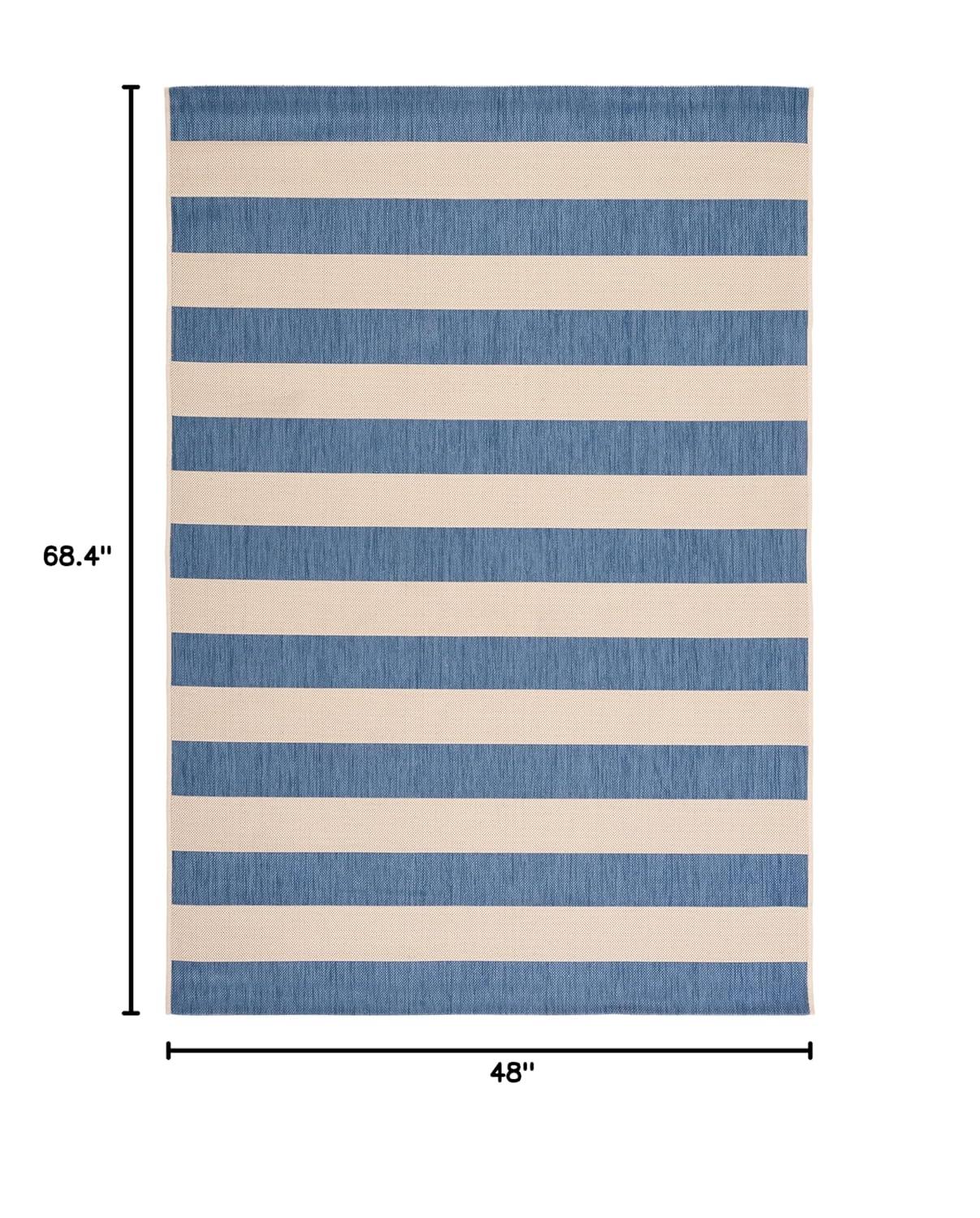 Courtyard CY6812 Power Loomed Indoor/Outdoor Area Rug - Beige/Blue - 4'x5'7" - Safavieh.
