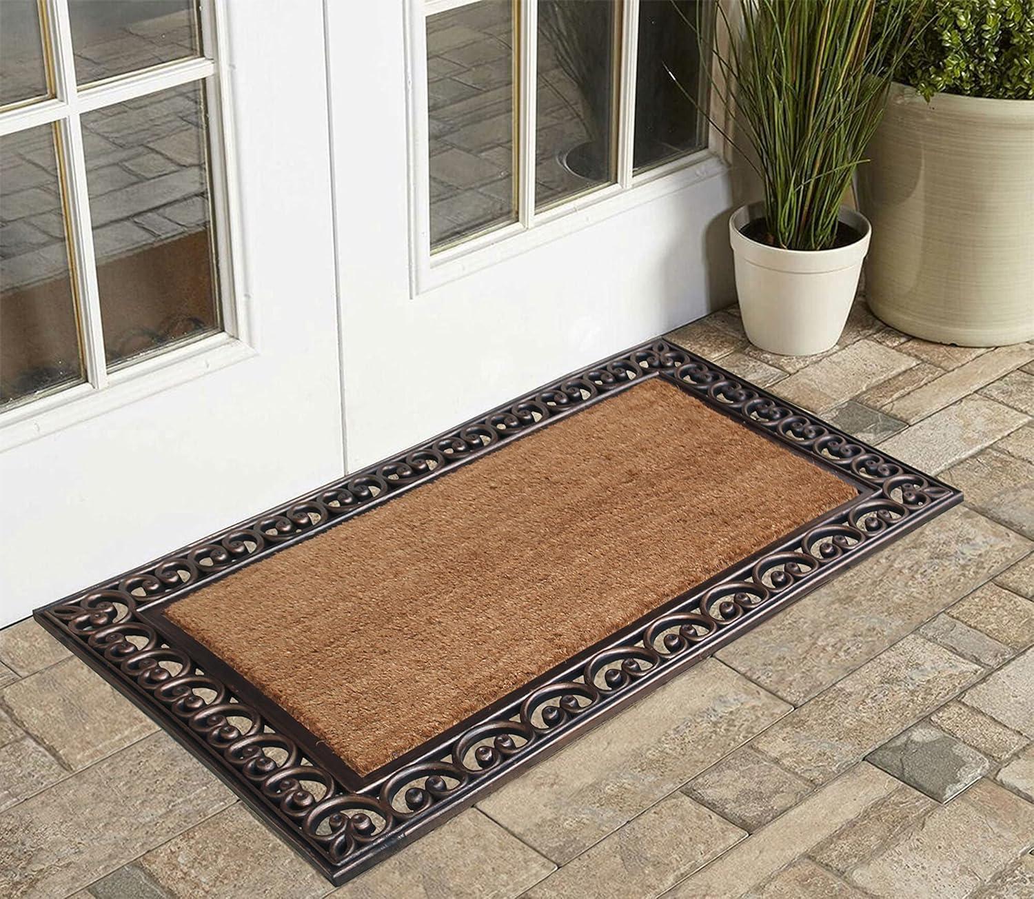 A1HC Natural Coir & Rubber Door Mat, 30"x48" – Thick, Durable, Heavy Duty, Anti-Shed, Fade-Resistant, Long-Lasting Outdoor Entrance Large Doormat for Front Porch