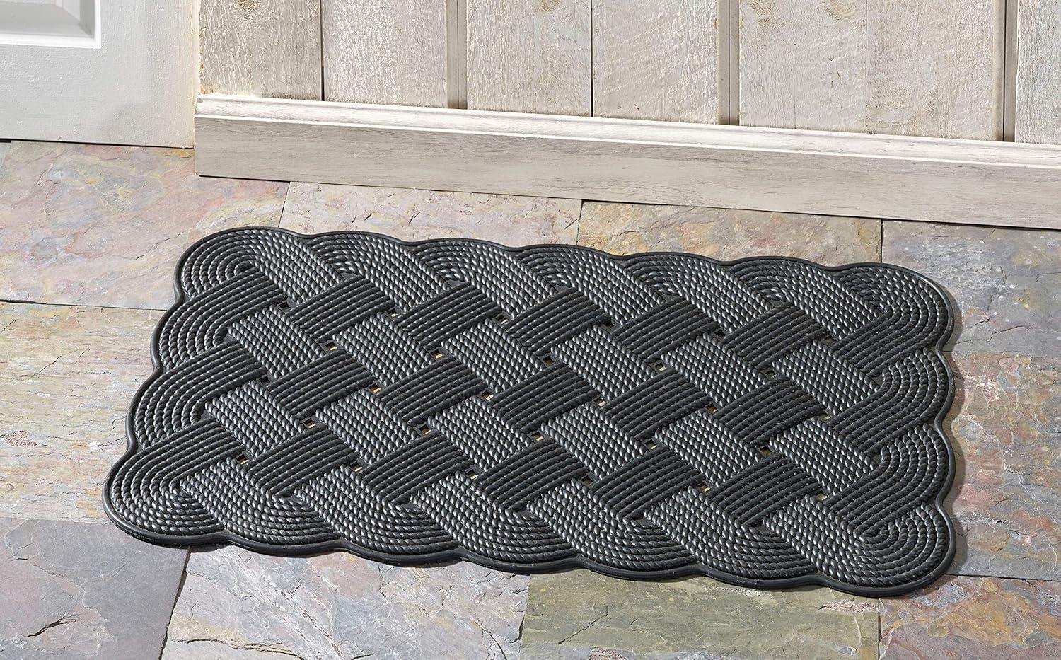 Home Furnishings by Larry Traverso Nautical Rope 30 in. x 18 in. Non-Slip Outdoor Door Mat