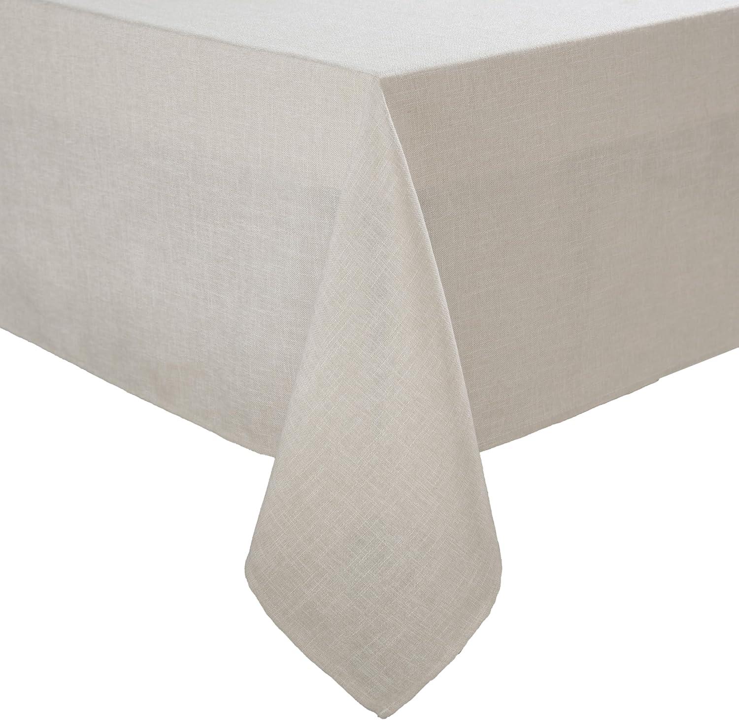 Ivory Rectangular Polyester Tablecloth, 60" x 84"