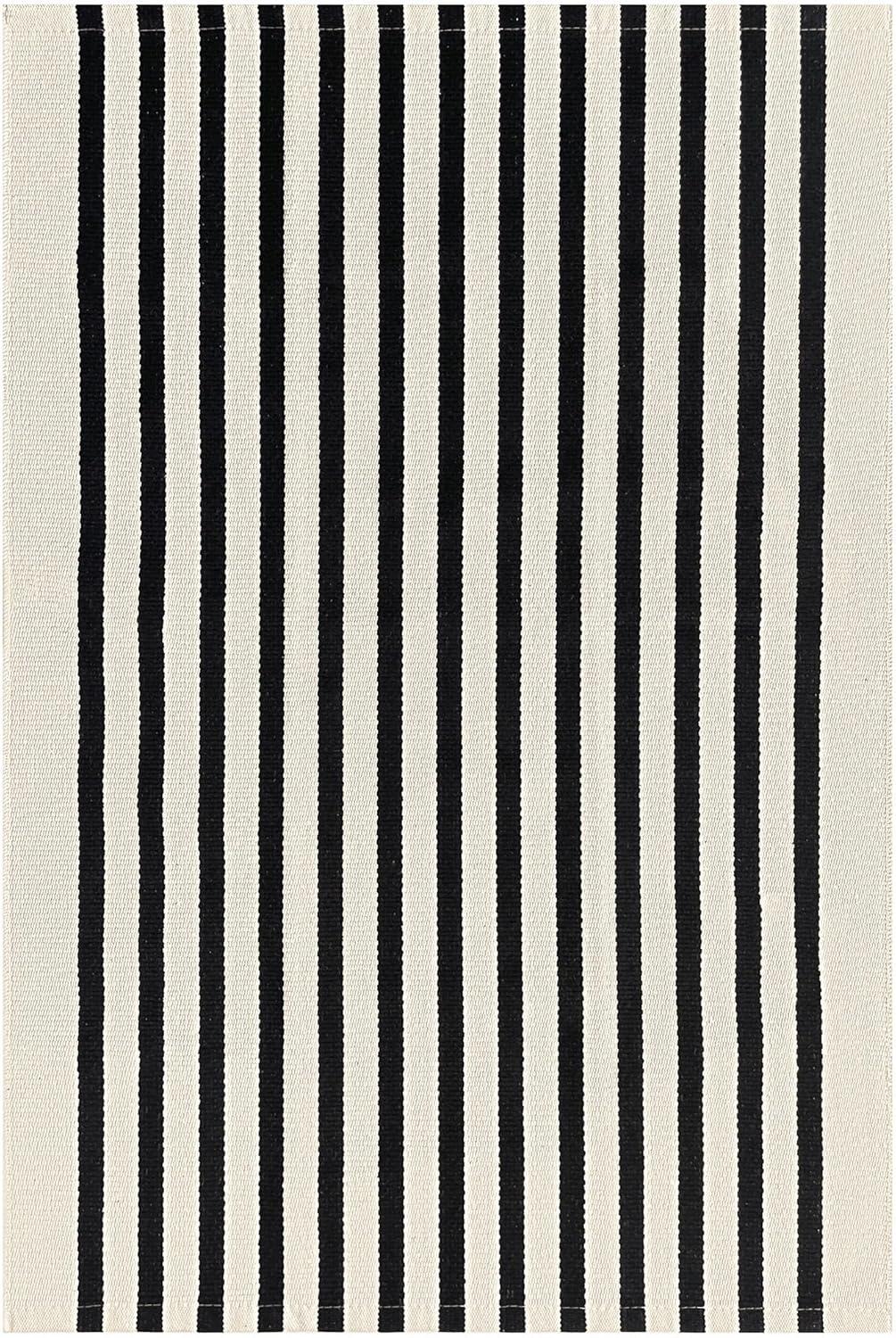 IOHOUZE Navy and White Striped Rug 2'x3' Front Door Rugs, Small Washable Area Rug for Front Porch, Spring Summer Doormats Outdoor Indoor, Cotton Rugs for Entryway Porch Entrance