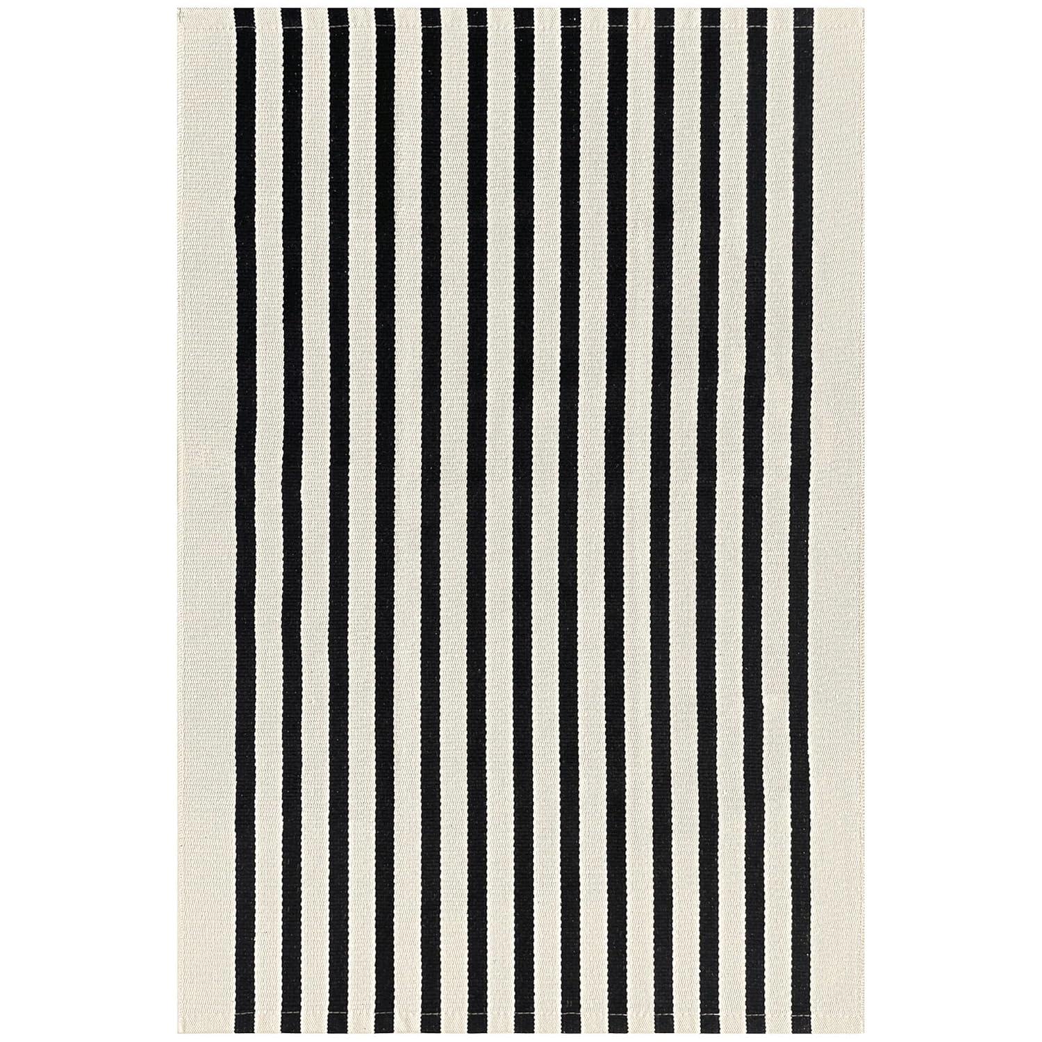 IOHOUZE Navy and White Striped Rug 2'x3' Front Door Rugs, Small Washable Area Rug for Front Porch, Spring Summer Doormats Outdoor Indoor, Cotton Rugs for Entryway Porch Entrance