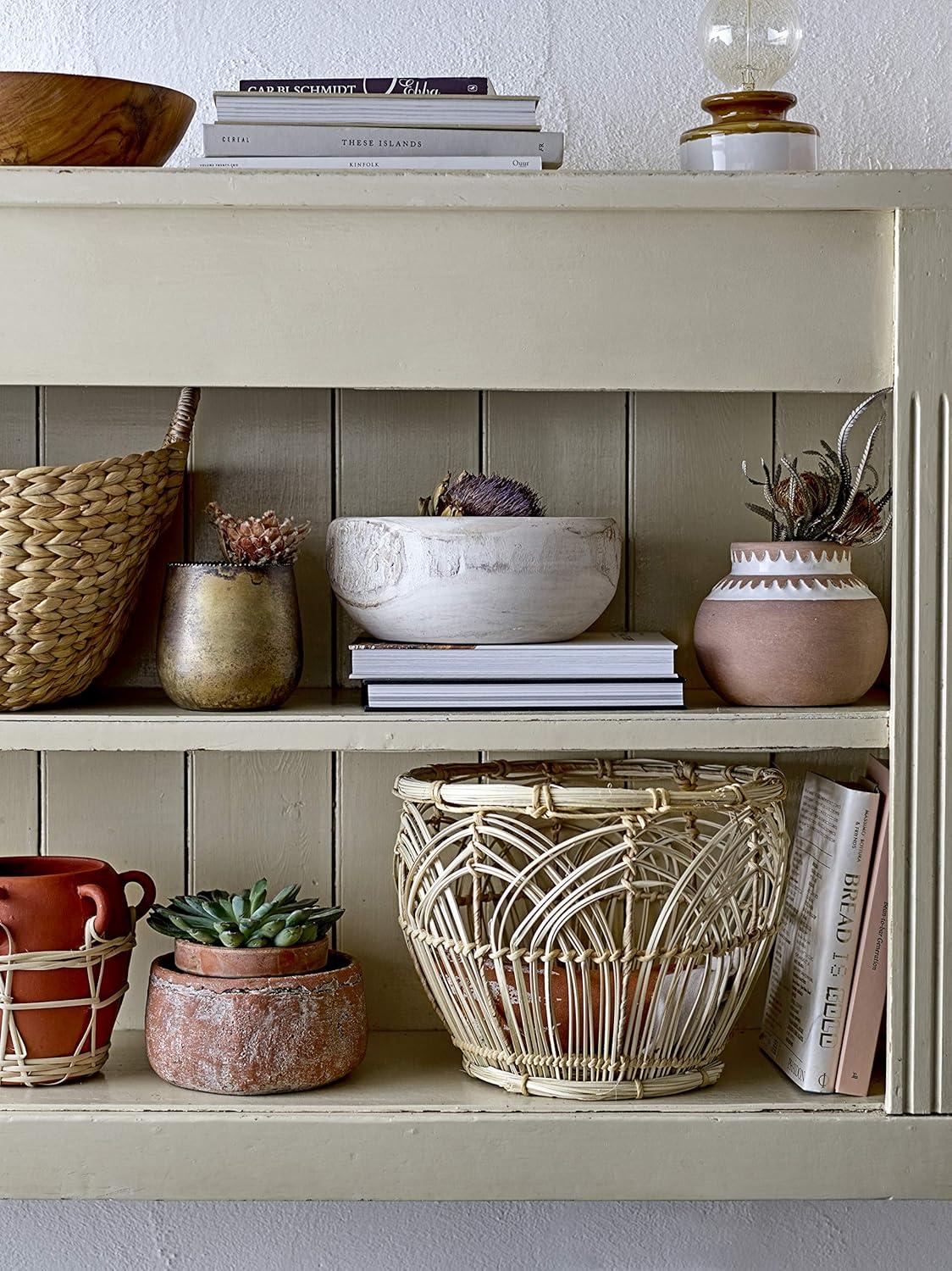 Sprinkle & Bloom Beige Rattan Decorative Basket - Set of 2