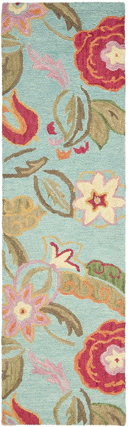 Blossom BLM675 Hand Hooked Area Rug - Blue/Multi - 8'x10' - Safavieh.