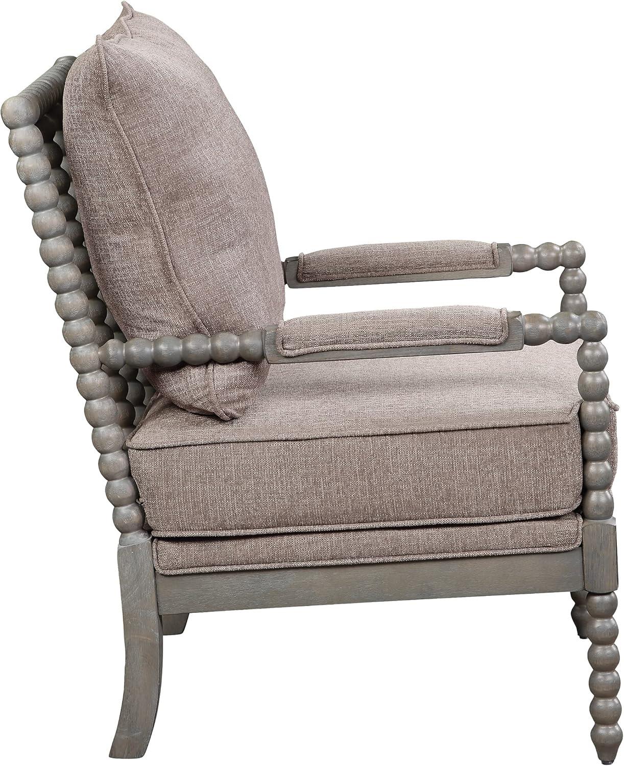 OSP Home Furnishings Abbott Chair in Dolphin Fabric with Brushed Grey Base K/D