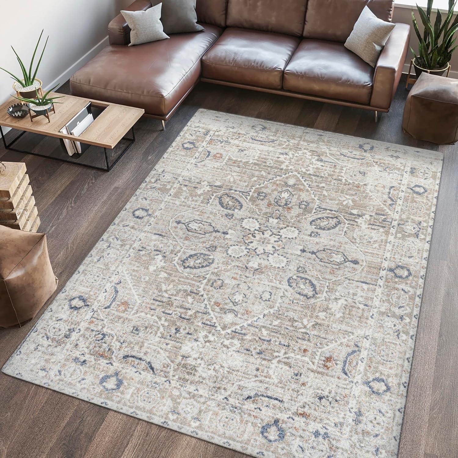 JONATHAN Y Shaii Global Medallion Low-Pile Machine-Washable Indoor Area Rug