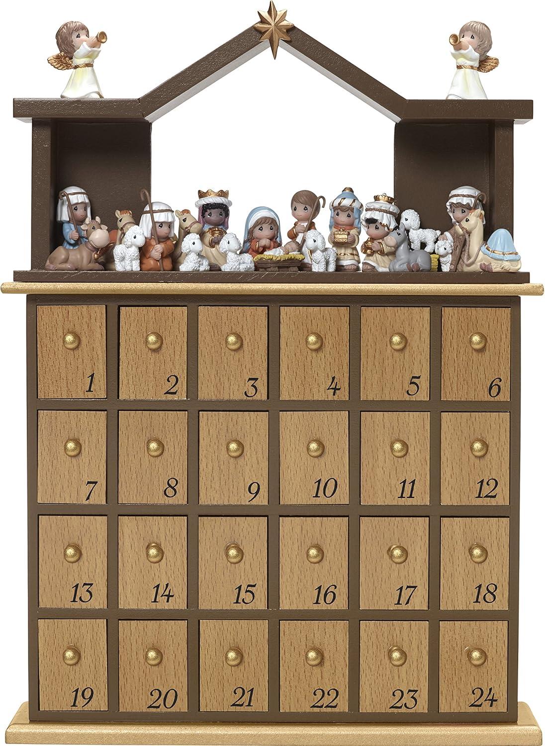 Precious Moments Nativity Advent Calendar with Figurines and Story Book