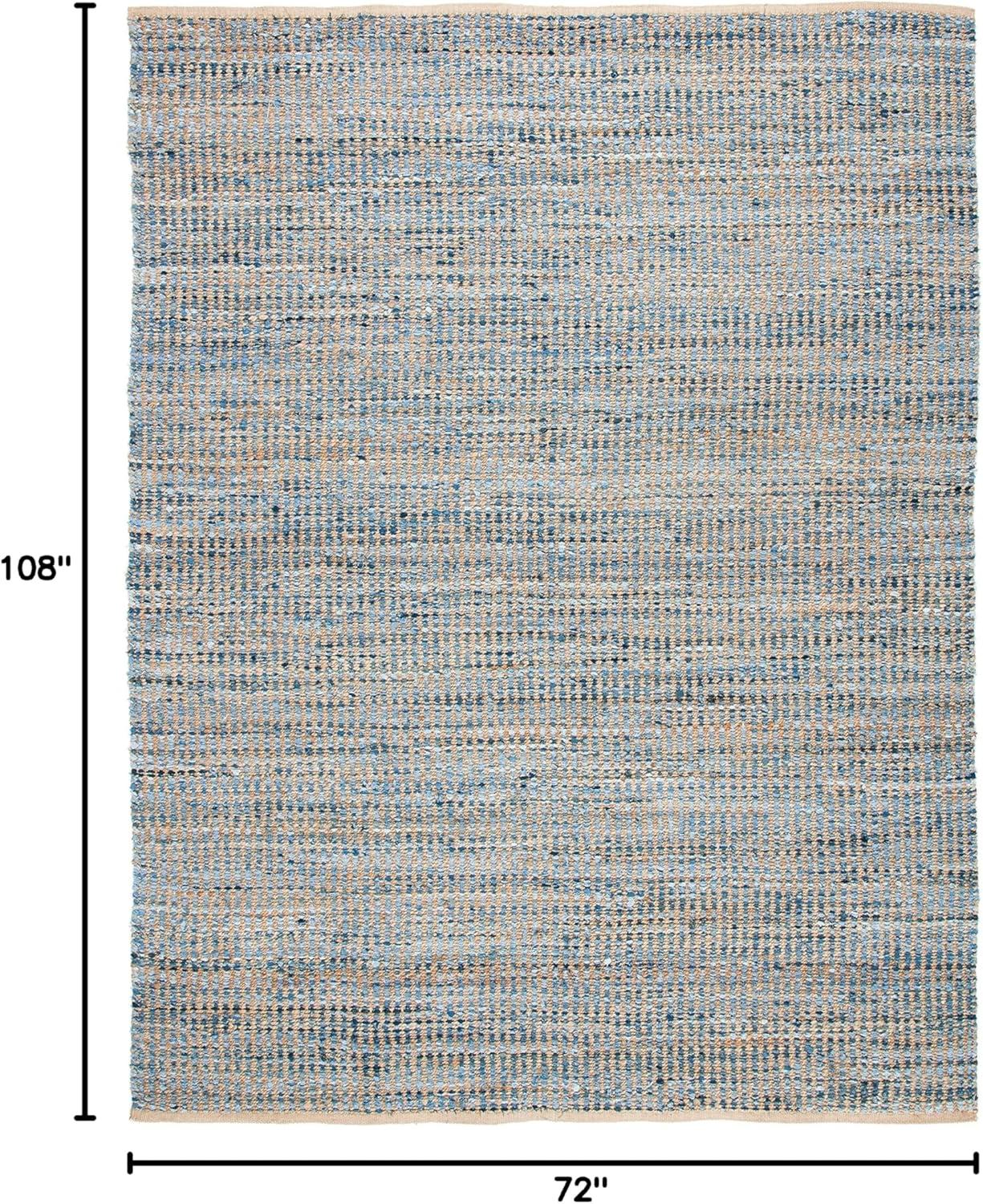 Cape Cod CAP352 Hand Woven Area Rug - Natural/Blue - 6'x9' - Safavieh.