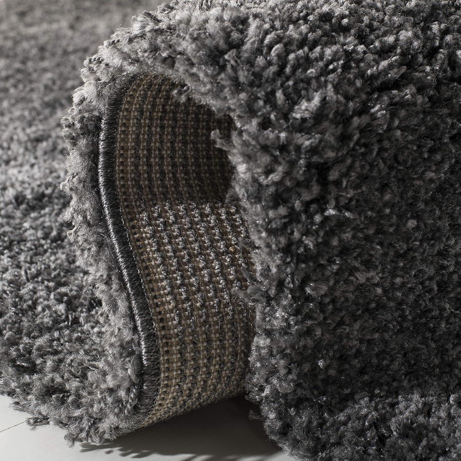 Shag SG151 Power Loomed Indoor Runner Rug - Dark Grey - 2'3"x9' - Safavieh.