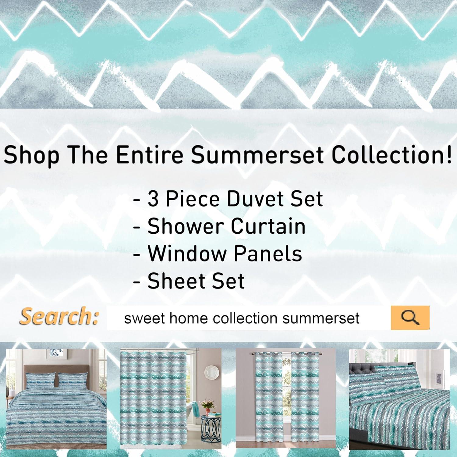 Summerset 4 Piece Printed Sheet Set, Double Brushed Microfiber by Sweet Home Collection®, Queen