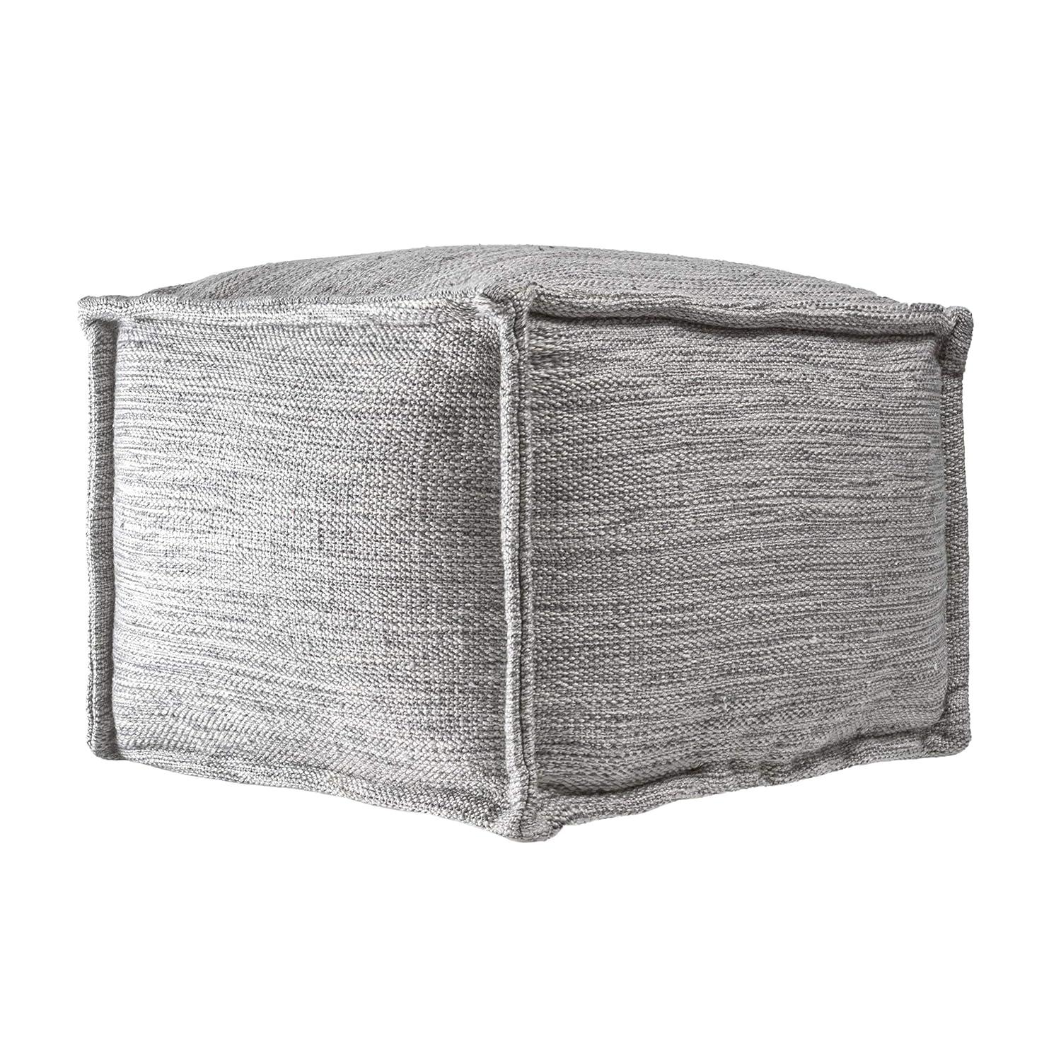 nuLOOM Sofia Casual Flatwoven Solid Indoor/Outdoor Ottoman Pouf
