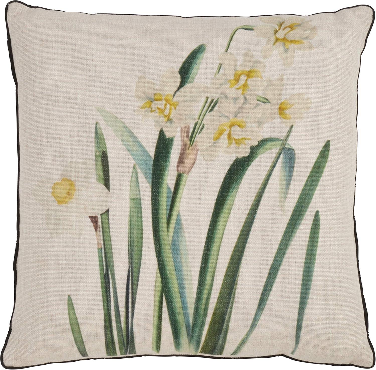 Saro Floriculture Collection Floral Throw Pillow