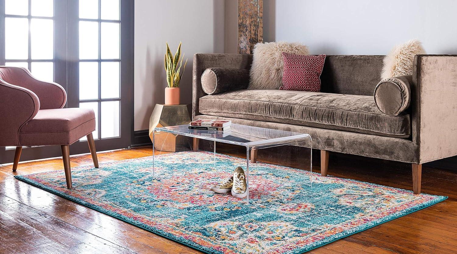 Unique Loom Penrose Collection Area Rug - Alexis (7' 10" x 10' Rectangle Blue/Gray)