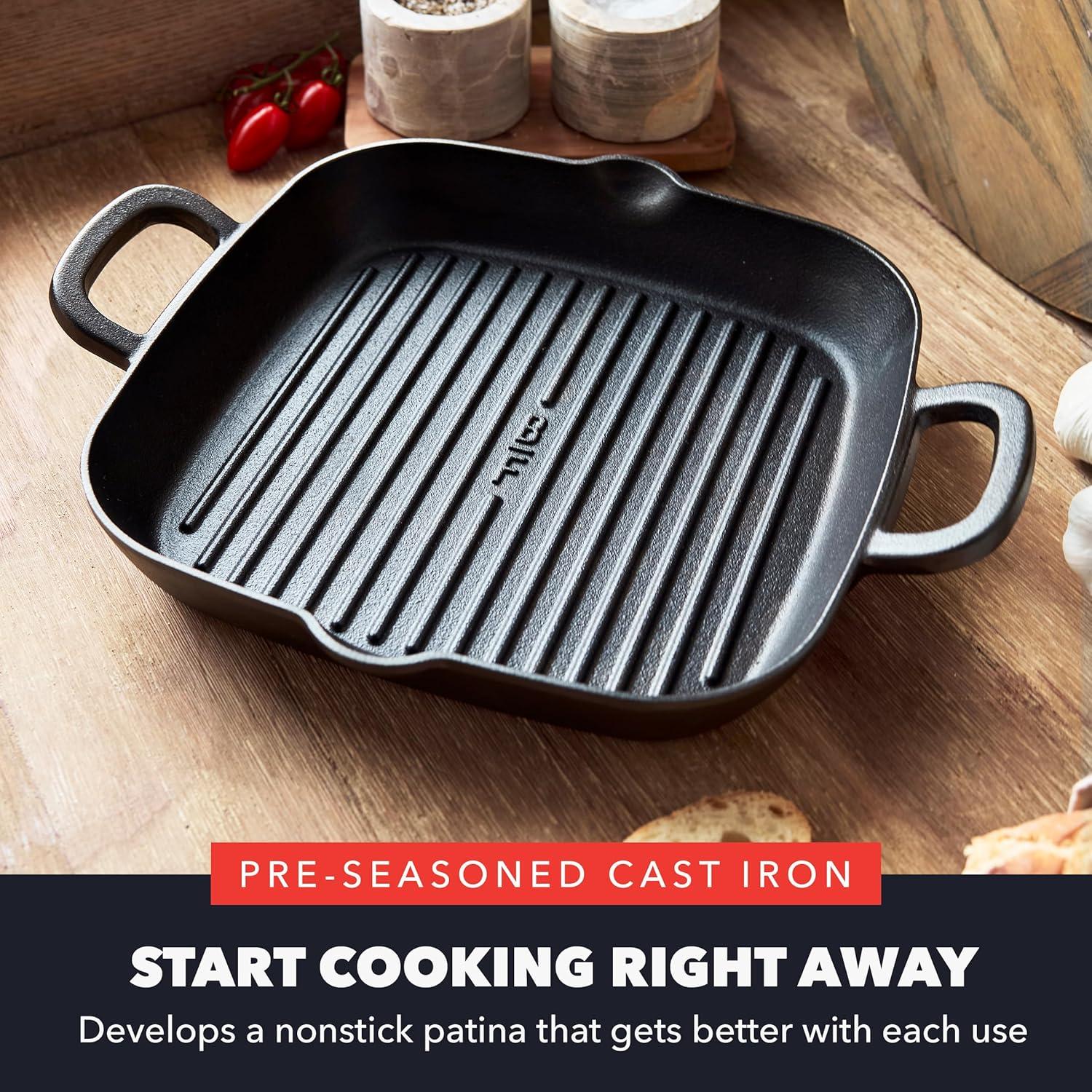 Bobby Flay by GreenPan 11” Cast Iron Square Grill Pan