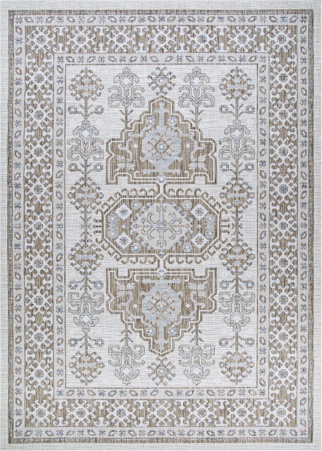 Charm Ivory and Sand Flat Woven Synthetic Rug