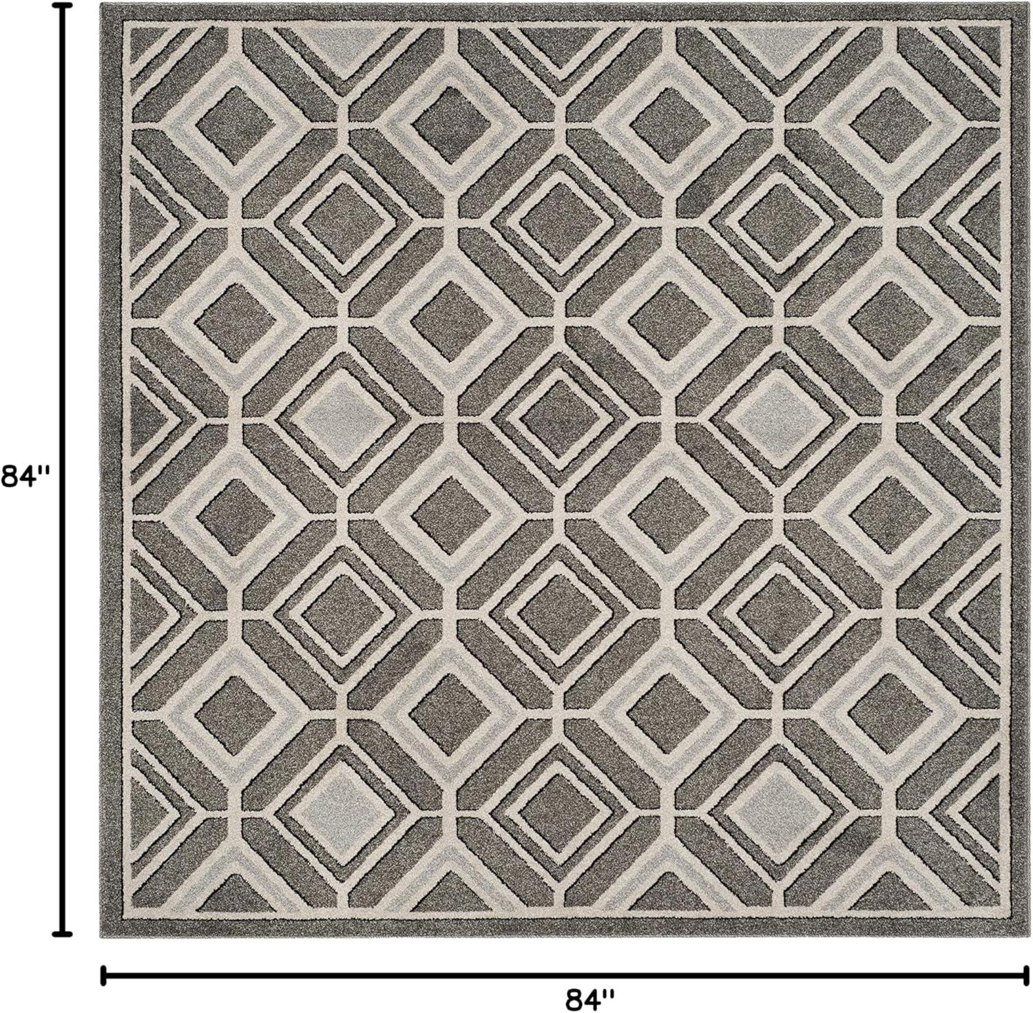 SAFAVIEH Amherst Marla Geometric Area Rug, Grey/Light Grey, 7' x 7' Square