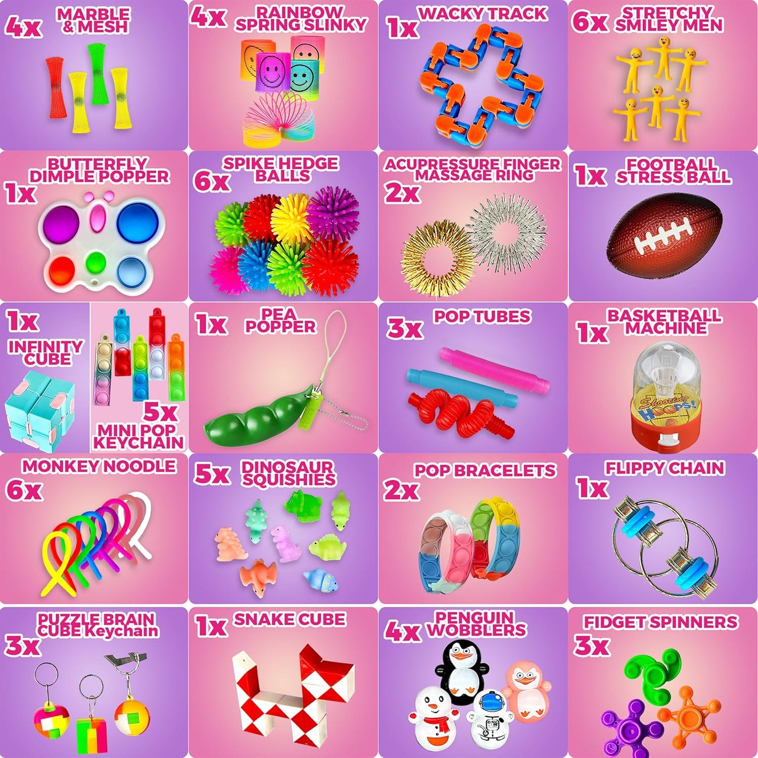 120 Pack Fidget Toys Set,Pop Sensory Party Favors Gifts for Kid Adult Boy Girl ADHD Autism Stress Relief Stocking Stuffers Autistic Bulk Goodie Bag Pinata Filler Treasure Box Classroom Prizes School
