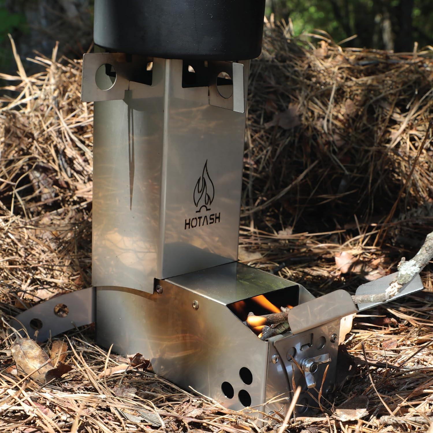 Compact Titanium and Aluminum Wood Burning Rocket Stove