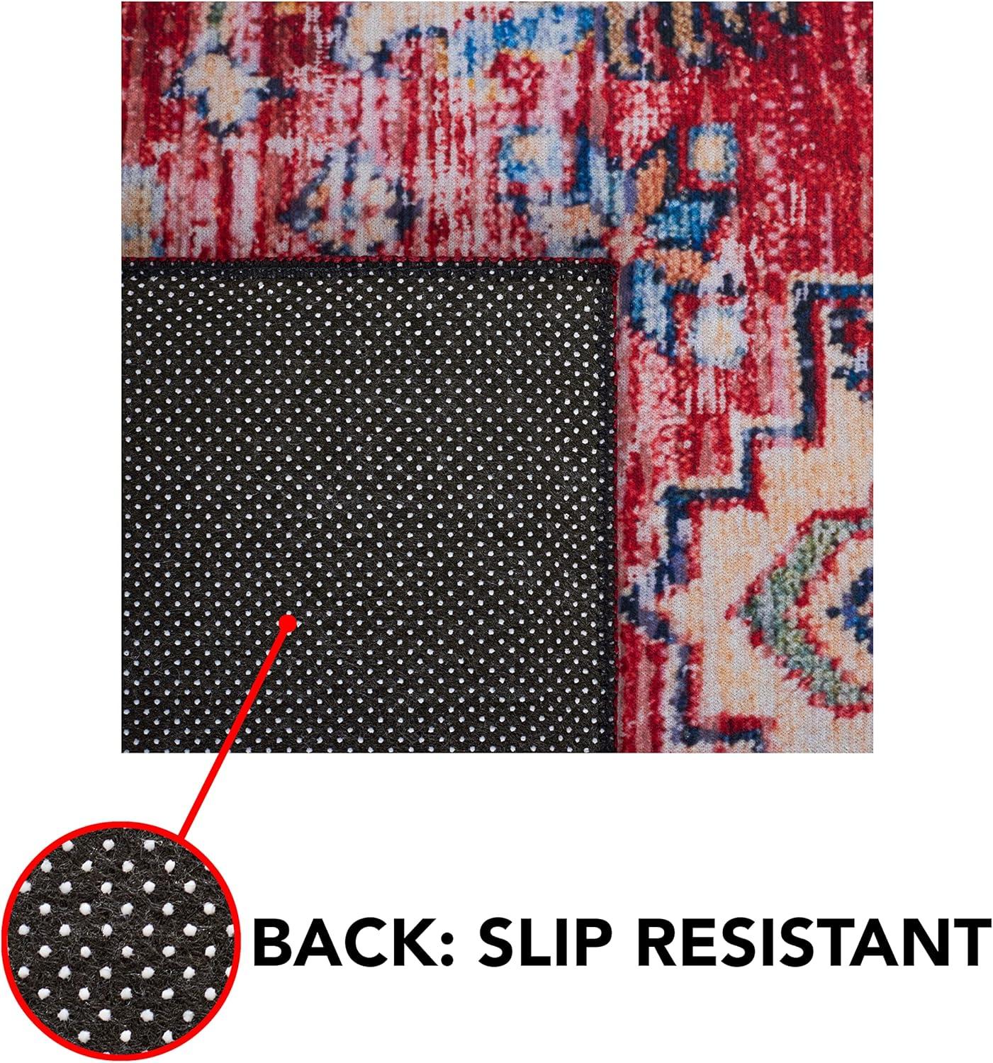 Tucson Vintage Persian TSN196 Power Loomed Machine Washable Skid-Resistant Indoor Area Rug - Rust/Beige - 9'x12' - Safavieh